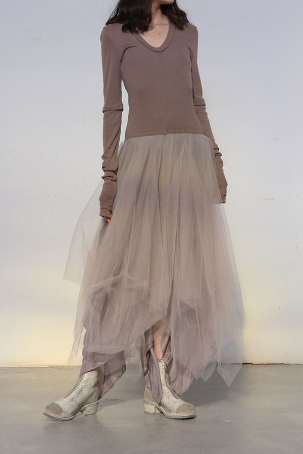 Marc Le Bihan fake two-piece dress series three-layer yarn silk skin-friendly hand-made plant dyeing daily MLB-2832-HUA color